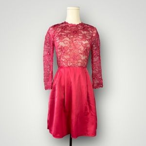 Erin Fetherston Rose Bud Lace Fit & Flare Dress